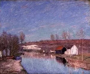 Loing og bakken til Saint-Nicaise - februareftermiddag - Alfred Sisley