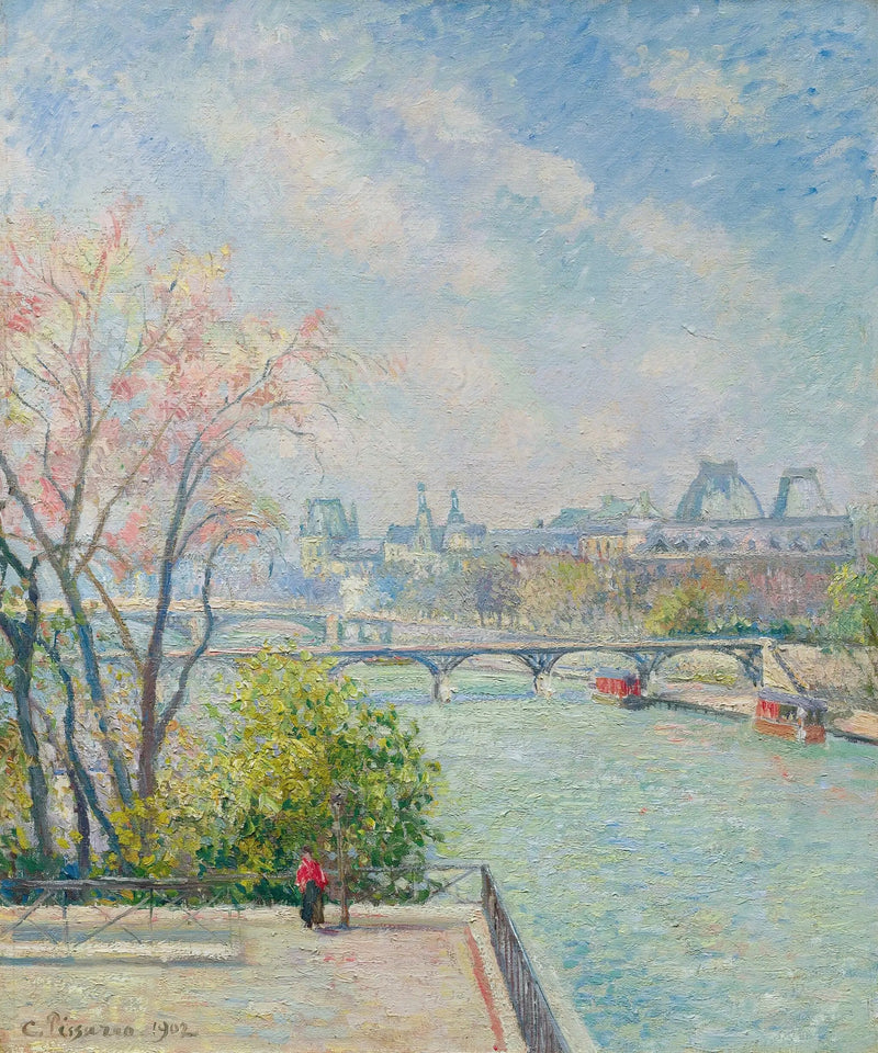 Louvre, morgen, vår - Camille Pissarro