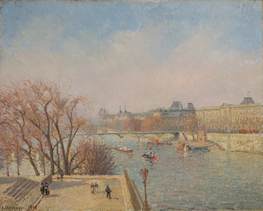 Louvre, morgen, sol - Camille Pissarro