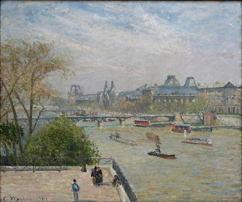 Louvre, vår, morgen, sol - Camille Pissarro