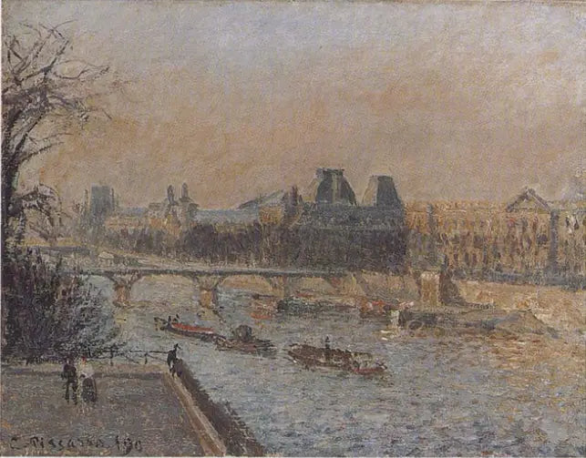 Louvre, solnedgang, 3. serie - Camille Pissarro