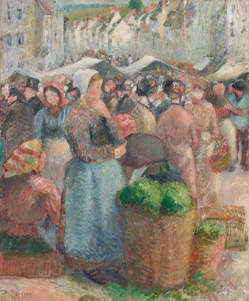 Gisors-markedet, Grande-Rue - Camille Pissarro