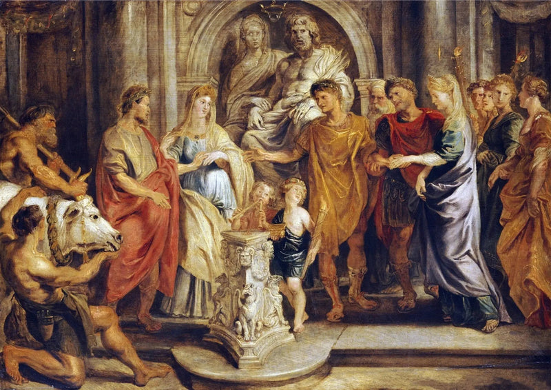 Konstantin og Fausta og Constantia og Licinius' ekteskap - Peter Paul Rubens
