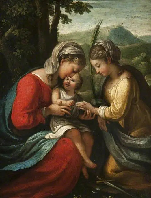 Den mystiske ekteskap av den hellige Katarina - Antonio da Correggio
