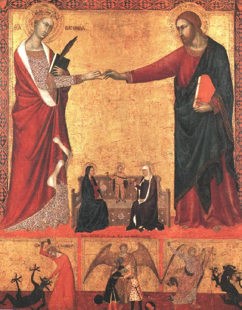 Den mystiske ekteskap av den hellige Katarina - Barna da Siena