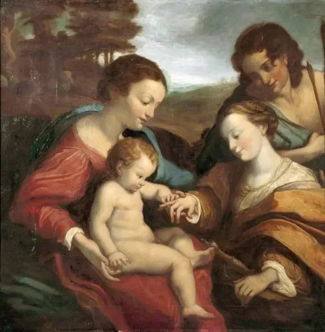 Den mystiske ekteskapen til den hellige Katarina av Alexandria - Antonio da Correggio