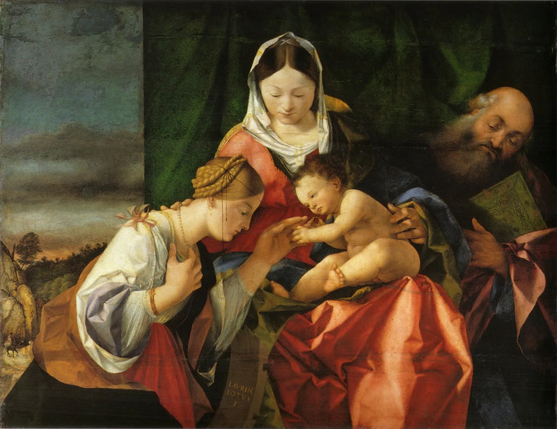Den mystiske ekteskap av helgen Catherine - Lorenzo Lotto