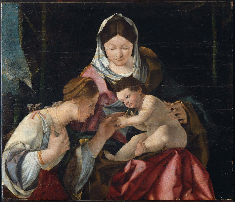 Den mystiske ekteskap av helgen Catherine - Lorenzo Lotto