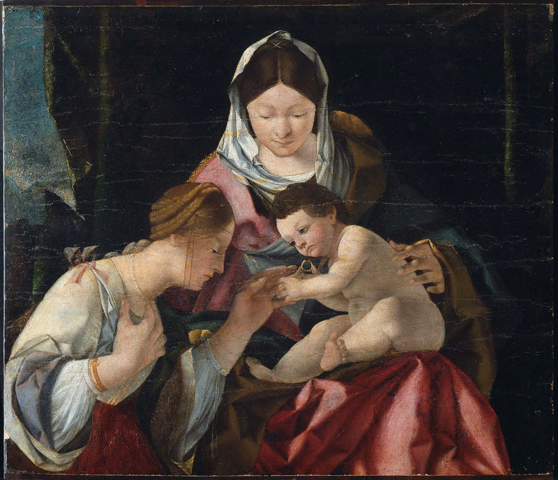 Den mystiske ekteskap av helgen Catherine - Lorenzo Lotto