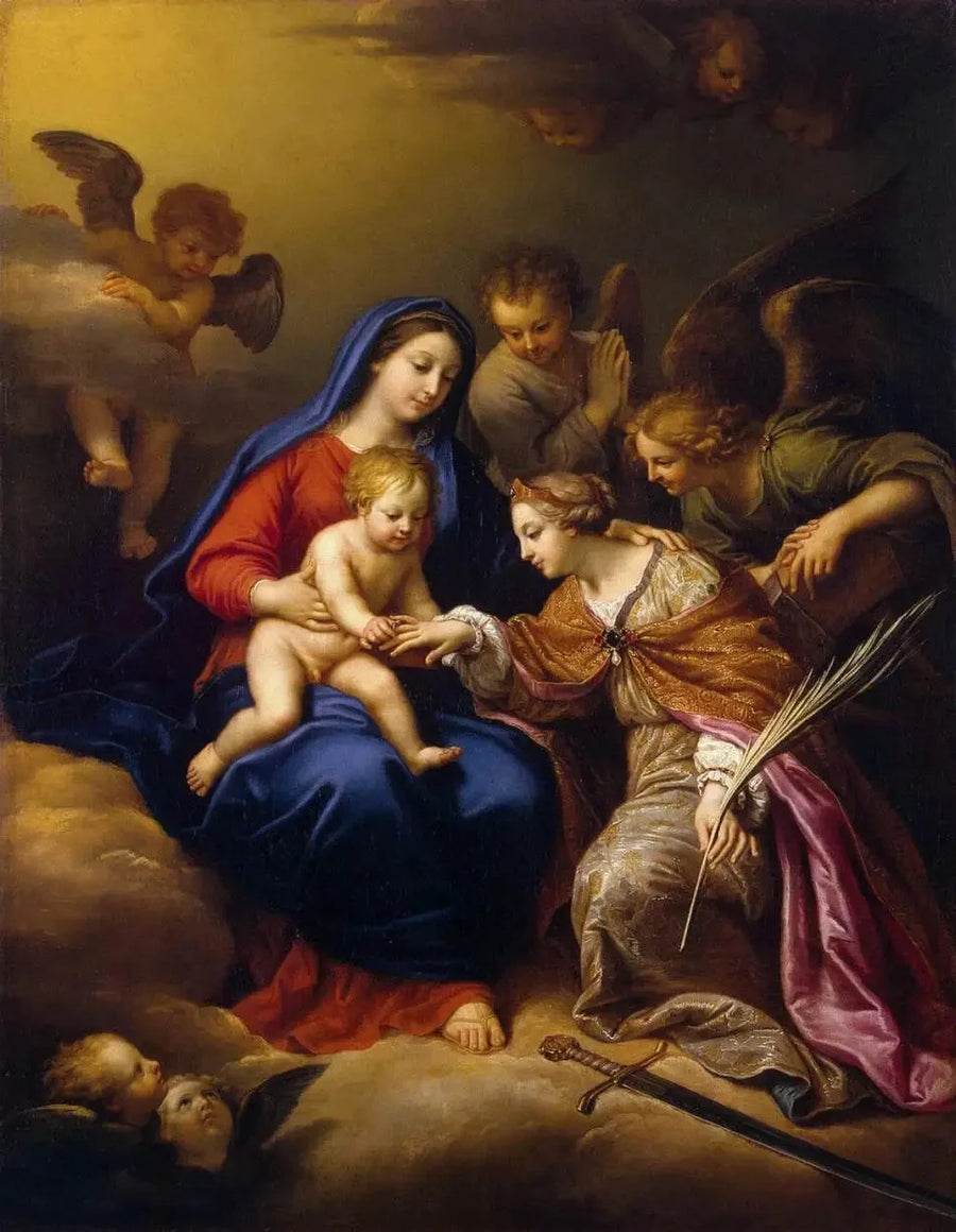 Den mystiske bryllupet til Saint Catherine (Hermitage-museet) - Pierre Mignard