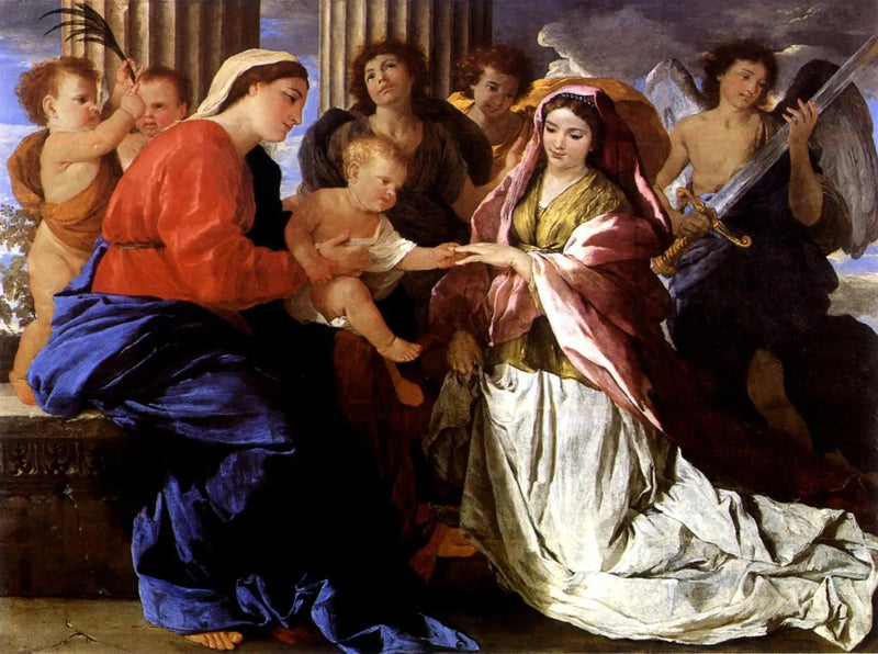 Den mystiske ekteskapen til Saint Catherine - Nicolas Poussin