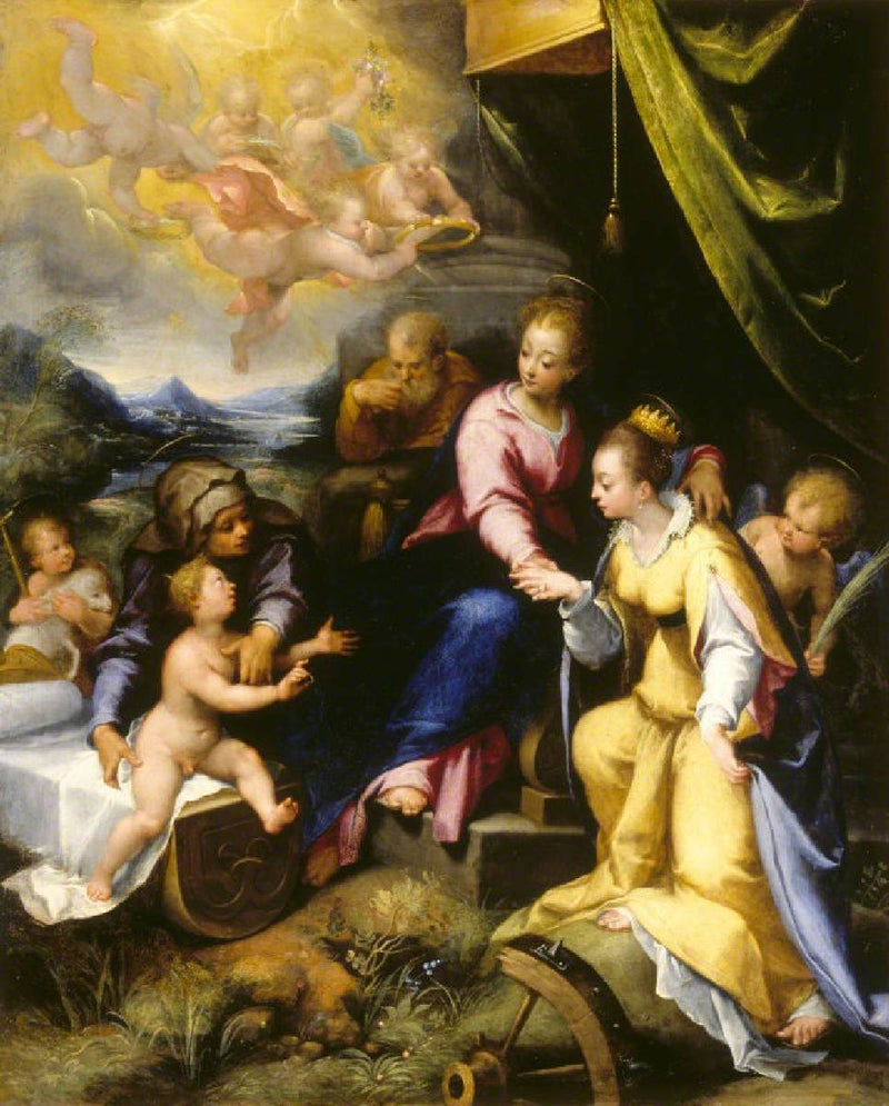 Den mystiske ekteskapen til Santa Caterina av Siena - Denis Calvaert