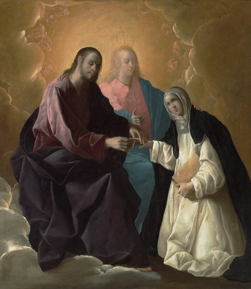 Den mystiske ekteskap av den hellige Katarina av Siena - Francisco de Zurbarán