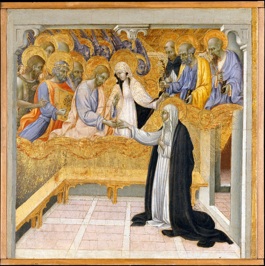 Den mystiske ekteskapen til Saint Catherine av Siena - Giovanni di Paolo