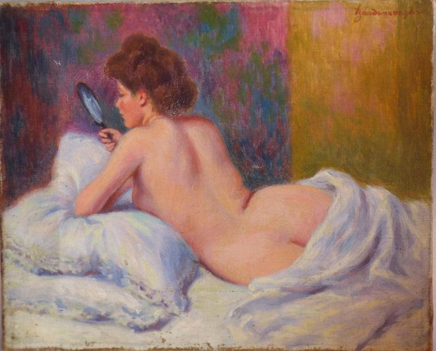 Morgenen - (Den unge modellen ved speilet) - Federico Zandomeneghi