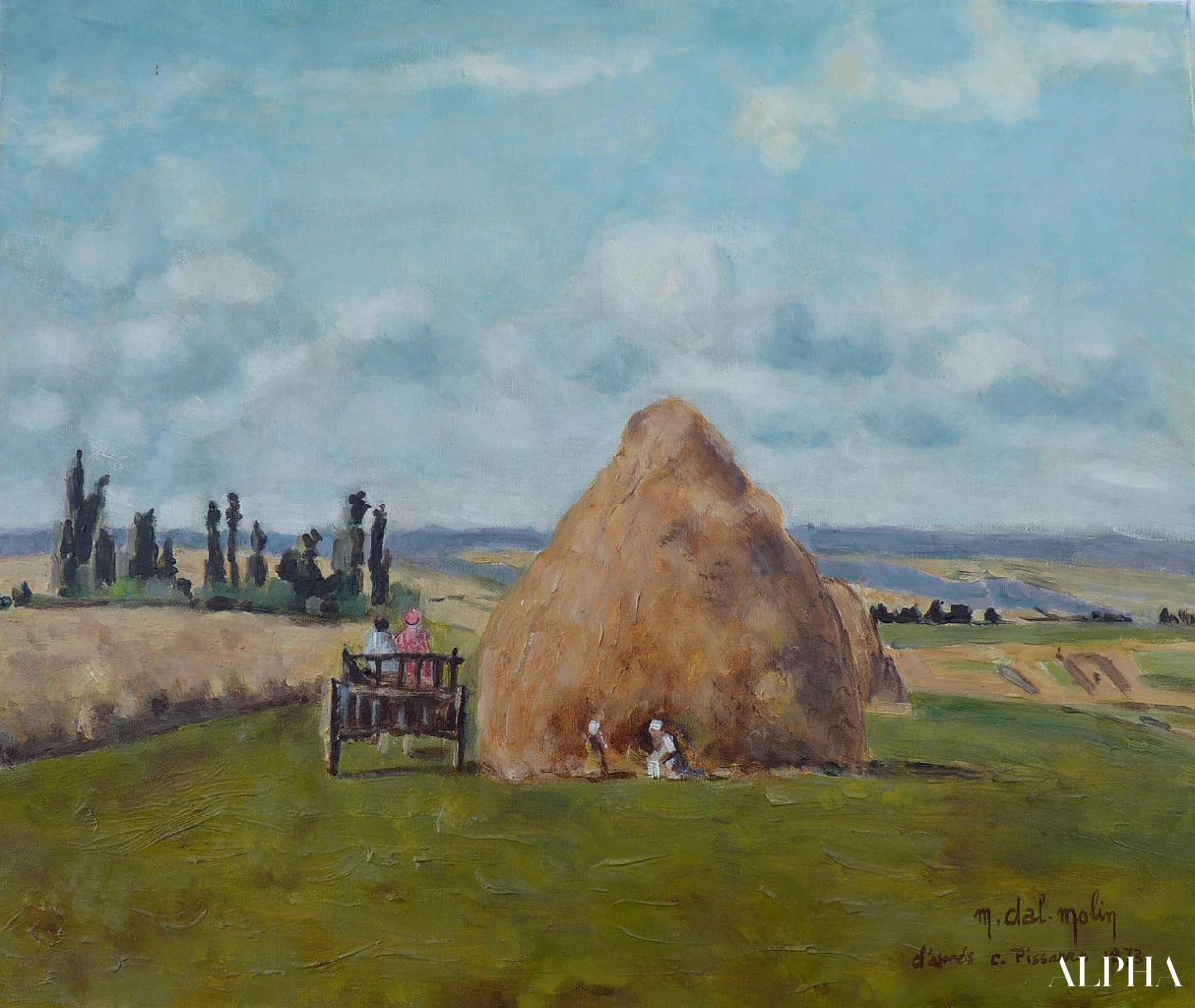 Reproduction du tableau « Le meule foin, Pontoise - Camille Pissarro » par Alpha Reproduction en peinture à l’huile
