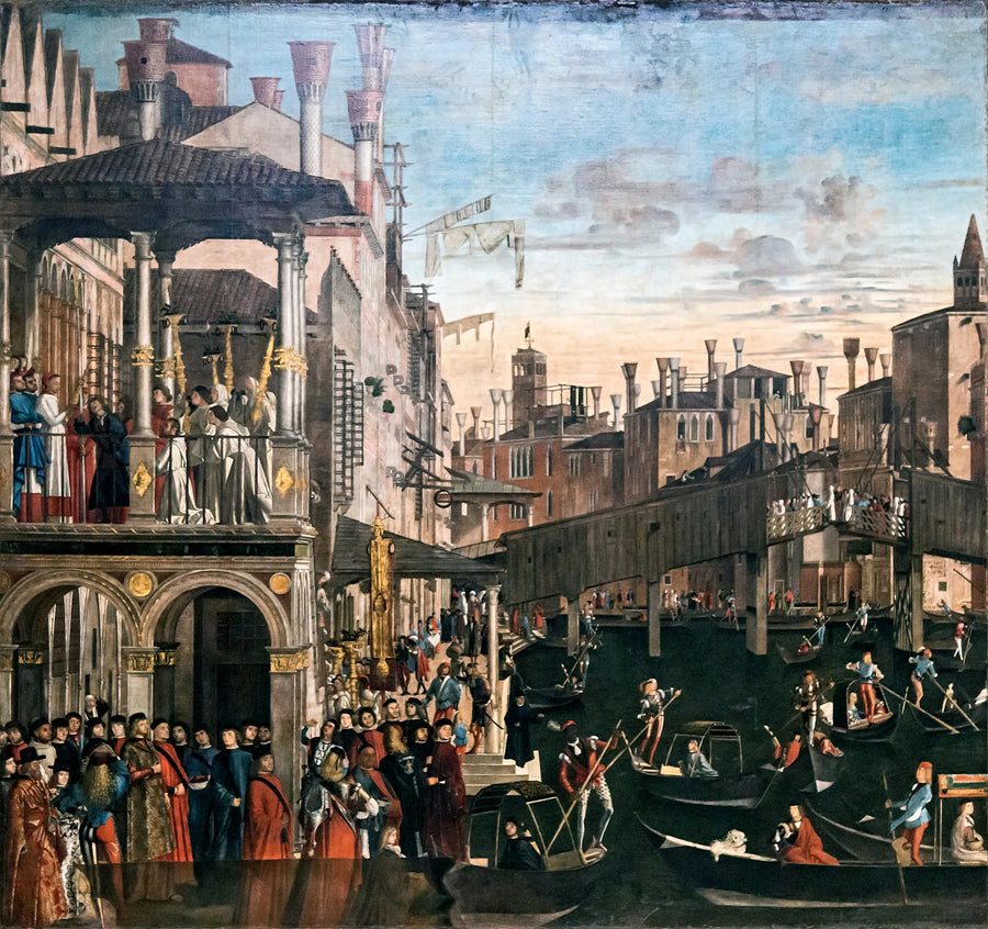Mirakelet med relikvien av korset ved Rialto-broen - Vittore Carpaccio