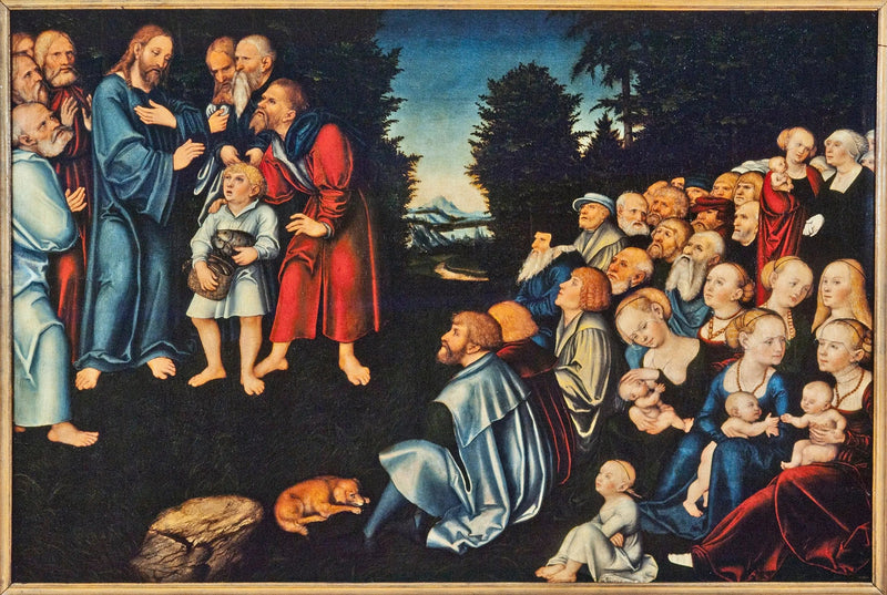 Mirakelet med de fem brødene og to fiskene - Lucas Cranach den eldre