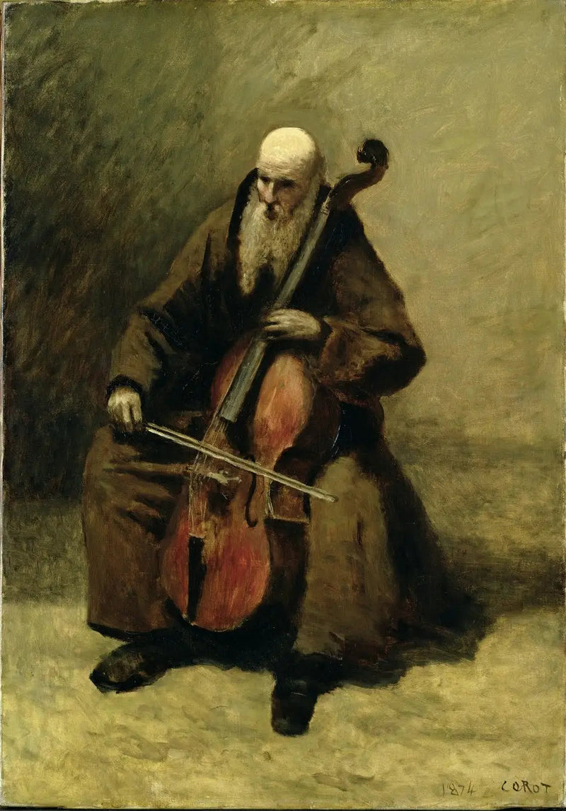 Nonne med cello - Jean-Baptiste Camille Corot