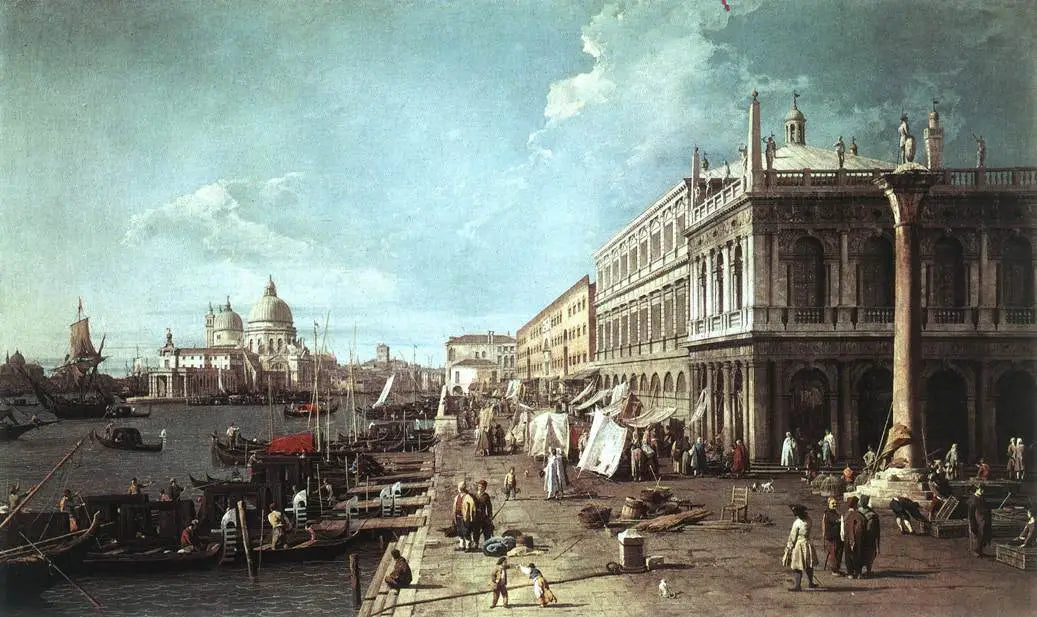 Le Môle avec la bibliothèque et l’embouchure du Grand Canal - Canaletto - Alpha Reproduction