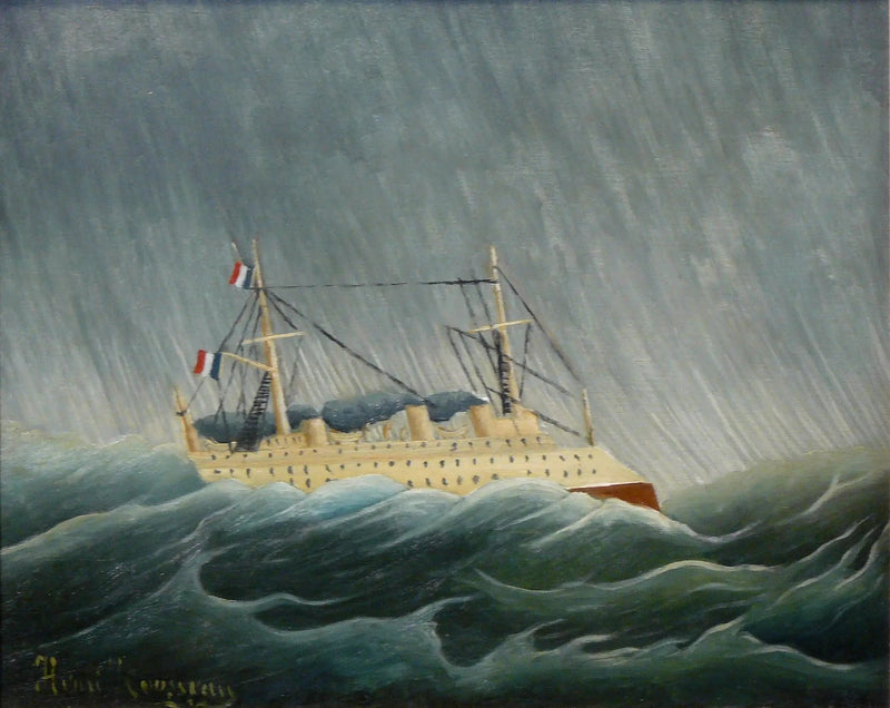 Skipet i stormen - Henri Rousseau