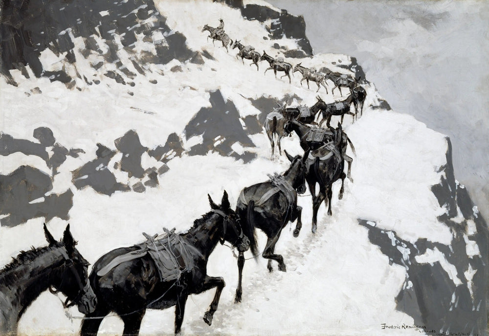 Le pack Mule - Frederic Remington image 1 reproduction de peinture à l’huile