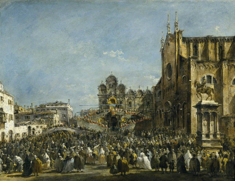 Pave Pius VI velsigner Venezia-folket i 1782 - Francesco Guardi