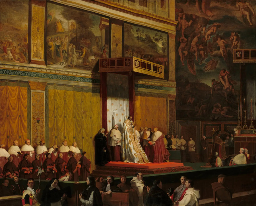 Pave Pius VII i det sixtinske kapell - Jean-Auguste-Dominique Ingres