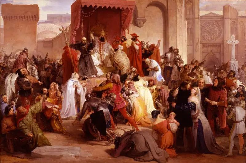 Pave Urban II forkynner den første korstoget på Clermont-plassen - Francesco Hayez

Source:
Le pape Urbain II prêchant la première croisade sur la place de Clermont - Francesco Hayez