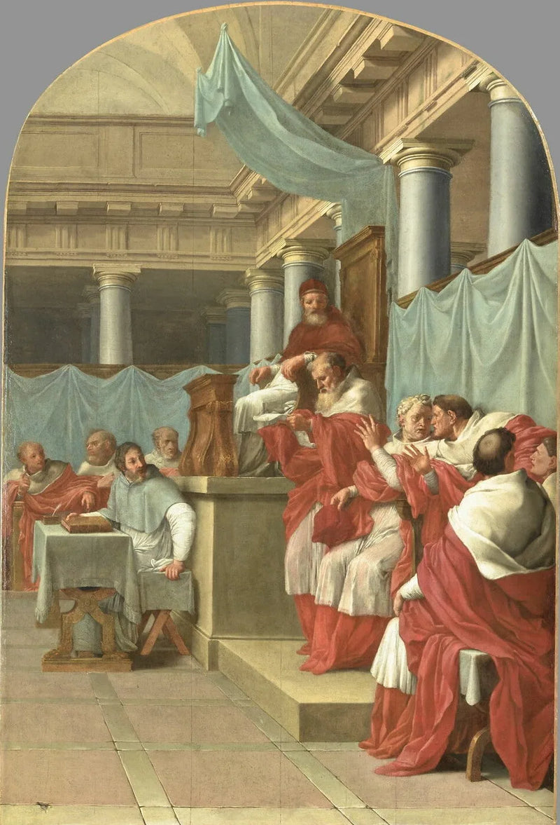 Pave Victor III bekrefter etableringen av Kartusianerne - Eustache Le Sueur