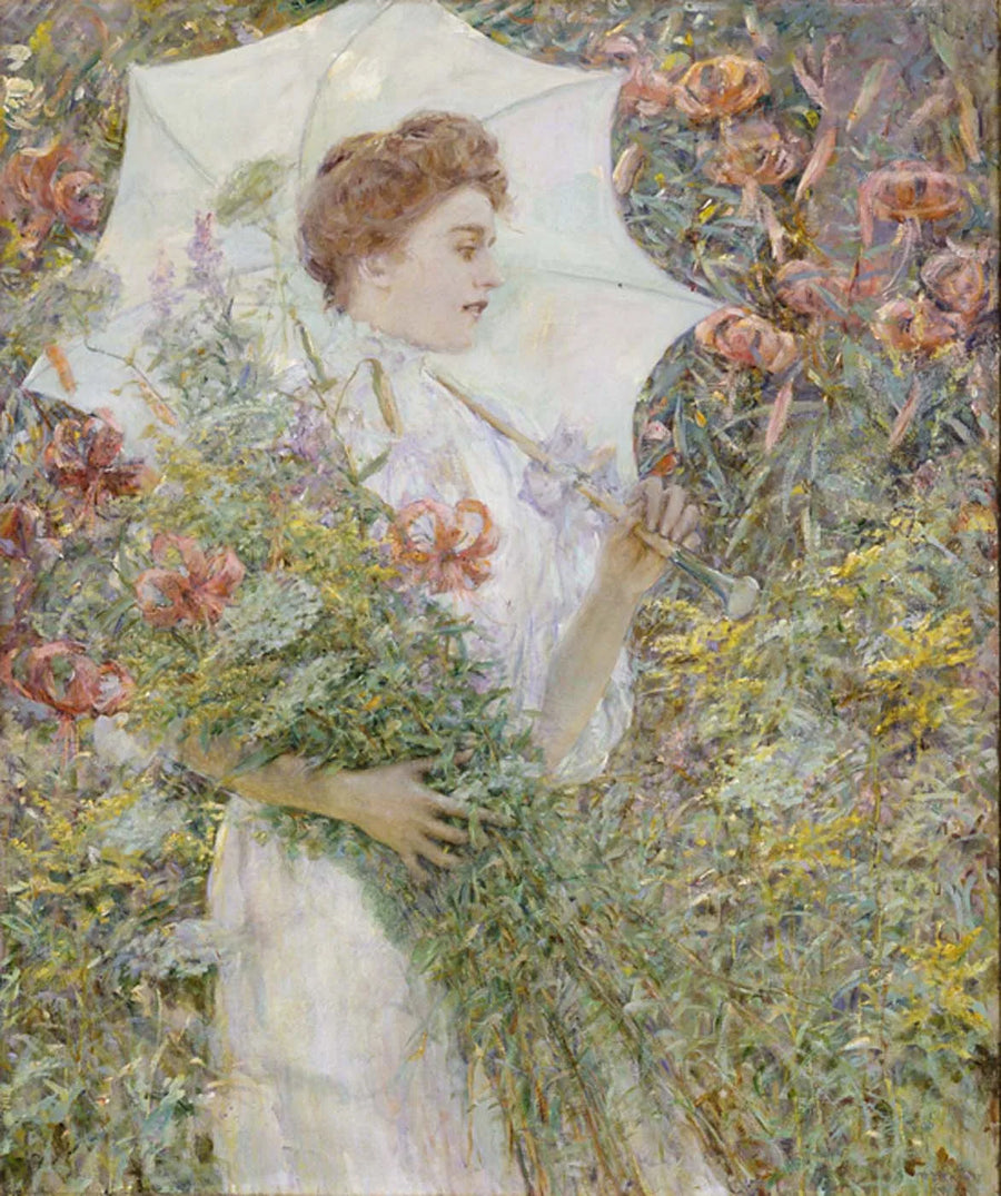 Den hvite parasollen - Robert Lewis Reid