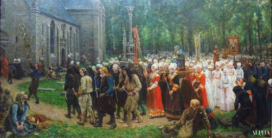 Le Pardon De Kergoat - Jules Breton - Reproductions de tableaux et peintures haut de gamme