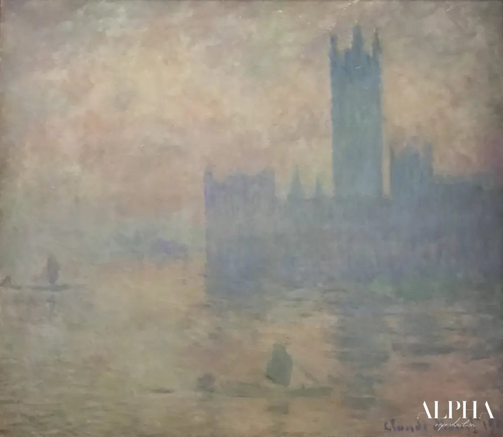 Le Parlement de Londres, effet de brouillard - Claude Monet - Reproductions de tableaux et peintures haut de gamme