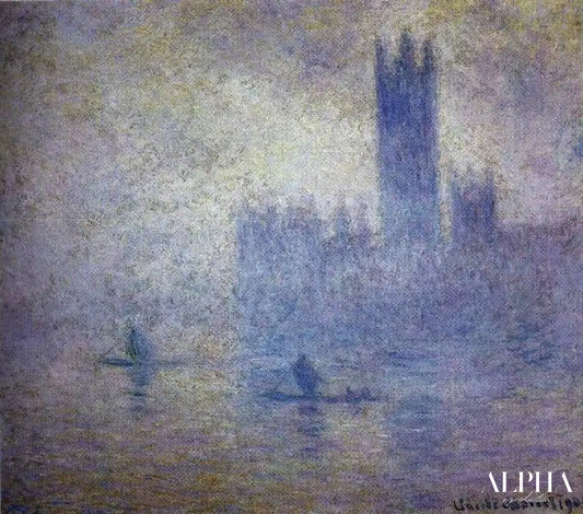 Le Parlement, effet de Brouillard (W 1611) - Claude Monet - Reproductions de tableaux et peintures haut de gamme