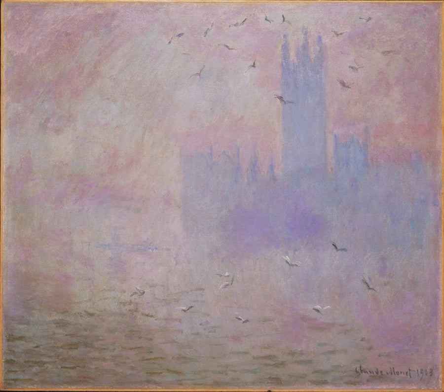 Parlamentet, måkene - Claude Monet