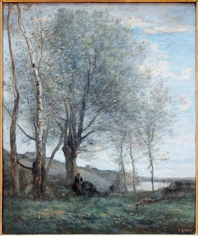 Gjetergutten med to geiter - Jean-Baptiste Camille Corot