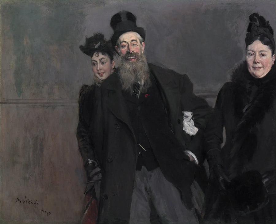 Maleren John Lewis Brown med sin kone og datter - Giovanni Boldini