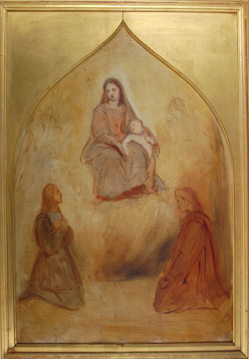 Maler Raphaël og poeten Dante i tilbedelse foran Den hellige Jomfru og Barnet - Ary Scheffer