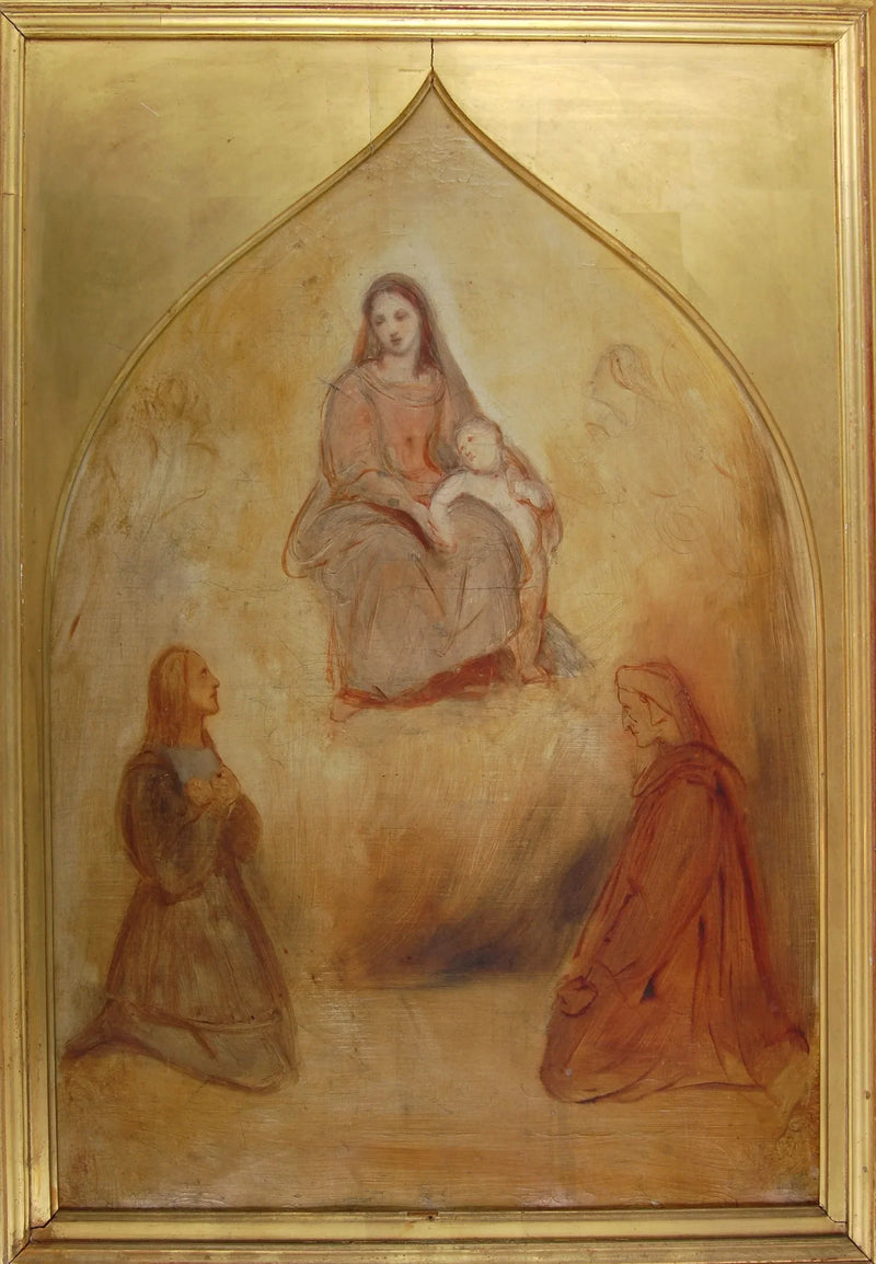 Maler Raphaël og poeten Dante i tilbedelse foran Den hellige Jomfru og Barnet - Ary Scheffer