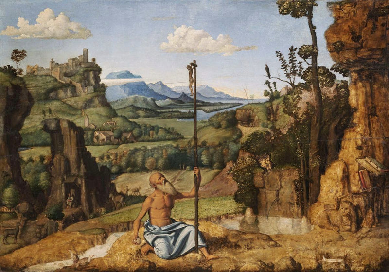 Den angrende Saint Jerome i ørkenen - Cima da Conegliano