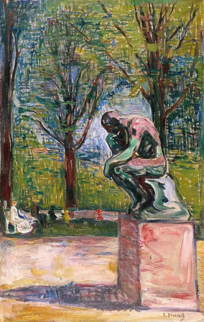 « Tenkeren » av Rodin i Dr. Lindes hage - Edvard Munch