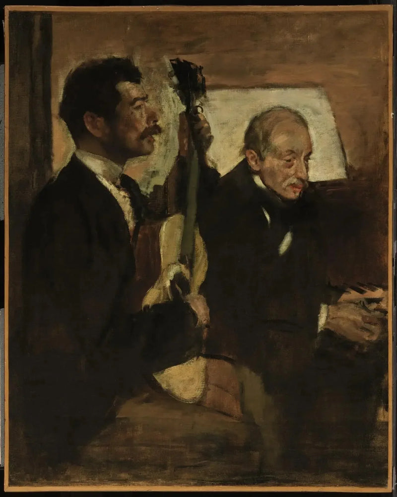 Degas' far som lytter til Lorenzo Pagans spille gitar - Edgar Degas