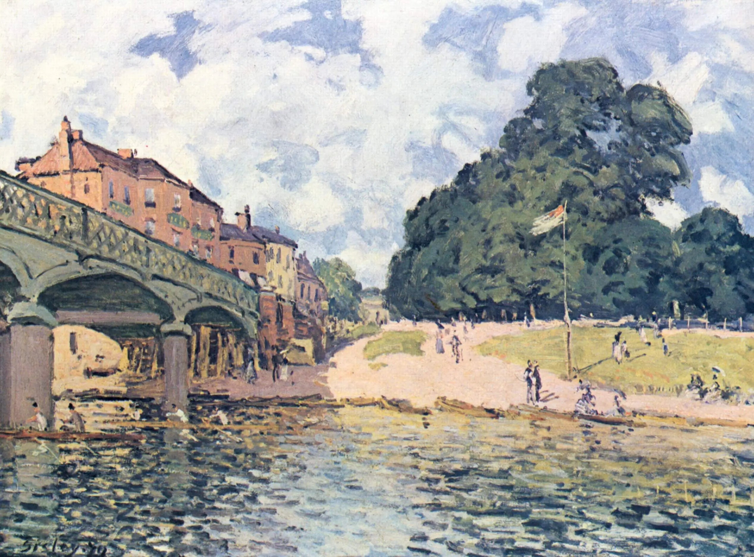 Le pont de Hampton Court - Alfred Sisley image 1 copie de tableau peinte à la main