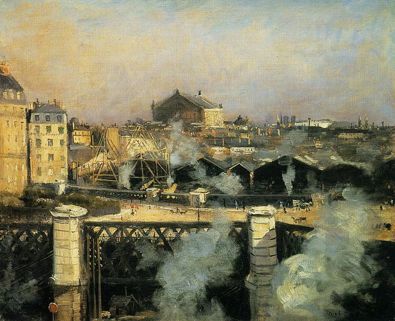 Broen over Europa og Saint-Lazare jernbanestasjon under arbeid - Norbert Gœneutte