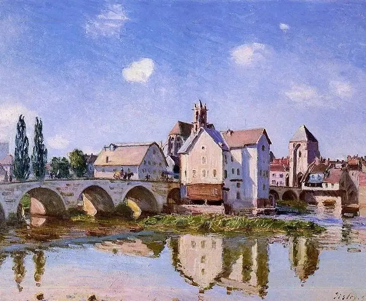 Moret-broen i sollys - Alfred Sisley
