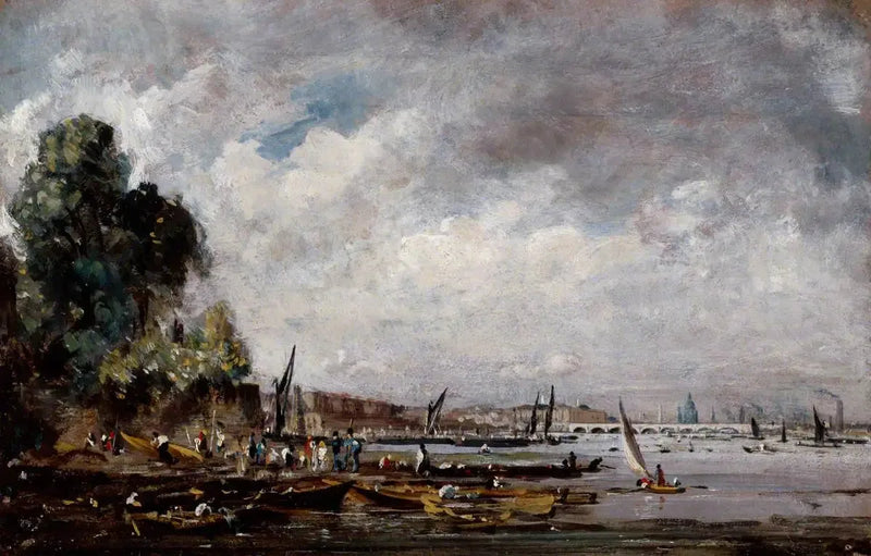 Waterloo-broen sett fra venstre bredd av Themsen - John Constable