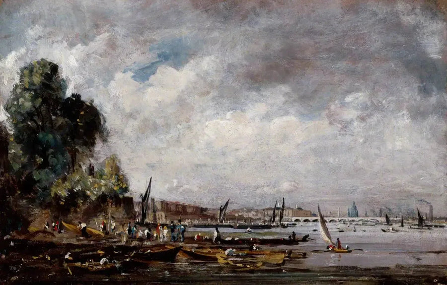 Waterloo-broen sett fra venstre bredd av Themsen - John Constable