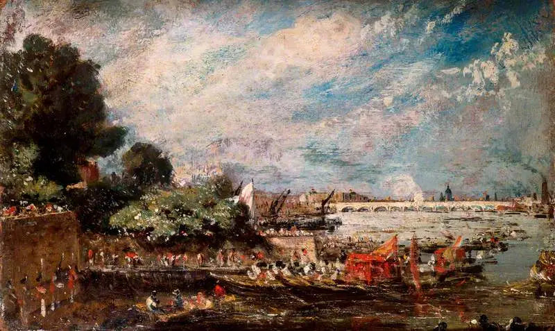 Waterloo-broen sett fra Whitehall-trappene - John Constable