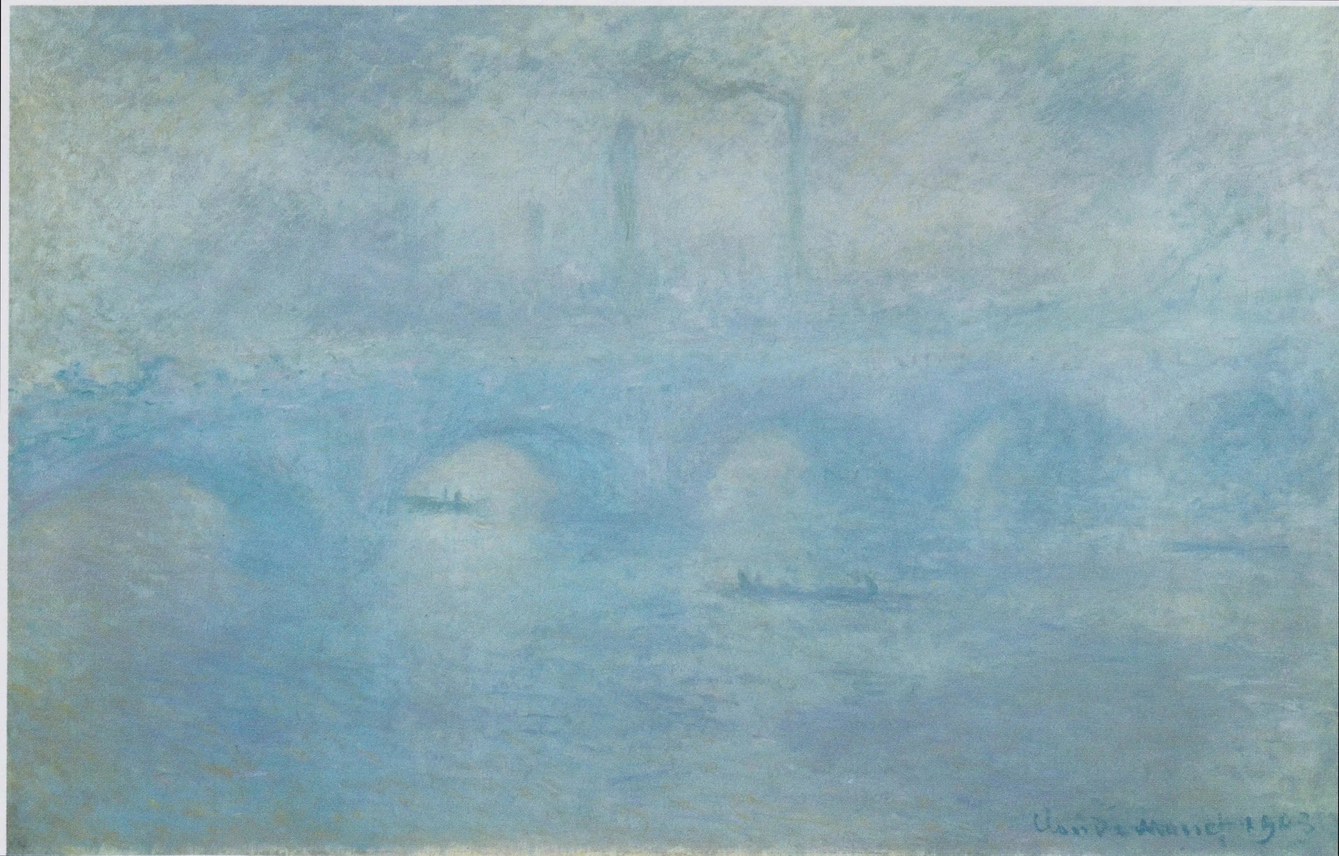 Le Pont de Waterloo. Effet de brouillard - Claude Monet image 1 tableau peint à l’huile sur toile