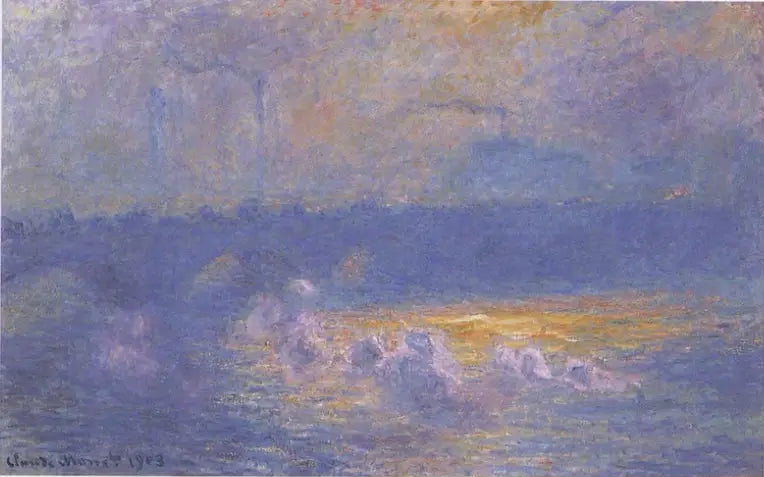 Waterloo-broen, sollys med røyk - Claude Monet